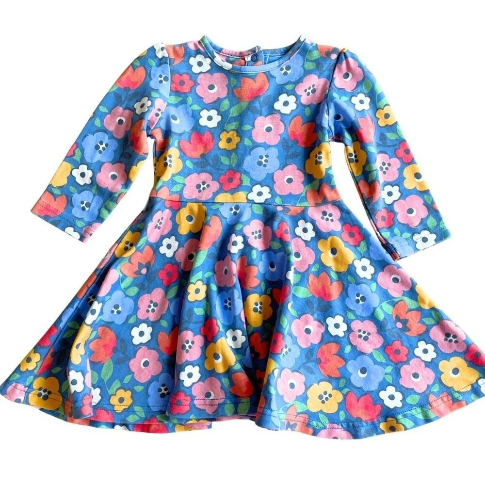 JoJo Maman Bébé 100% Cotton Floral Twirl Dress - Size 12-18 Months